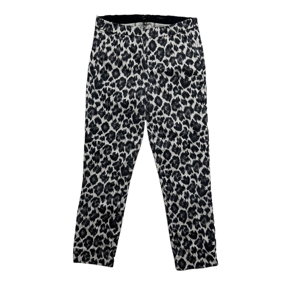 J. Crew Martie Slim Crop Pants in Leopard Stretch Cotton US 2